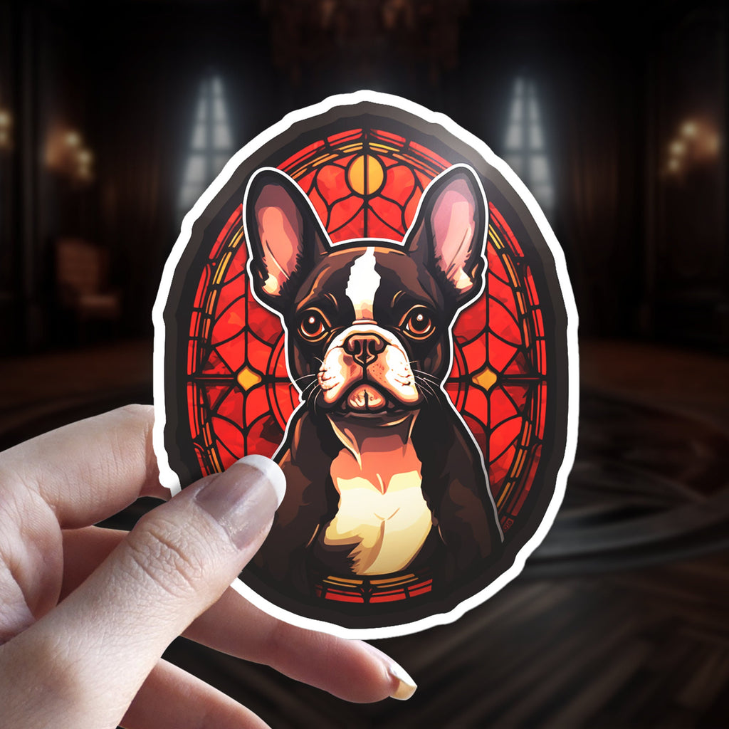 Witchy Boston Terrier Sticker: Holographic Dog Lover Gift