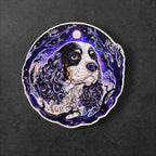 Tri Color Cocker Spaniel vinyl sticker in White