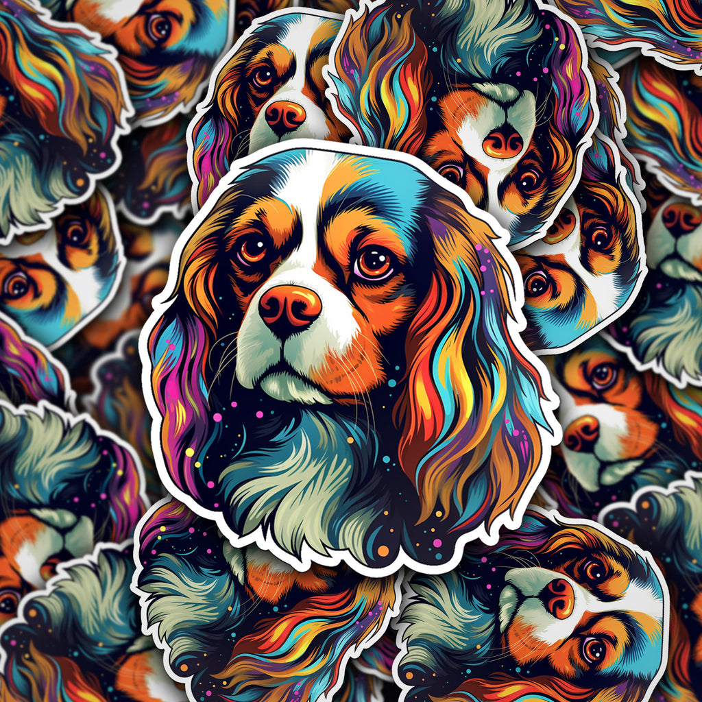 Cavalier King Charles Spaniel Sticker: Elegant Canine Decal, Holographic Option