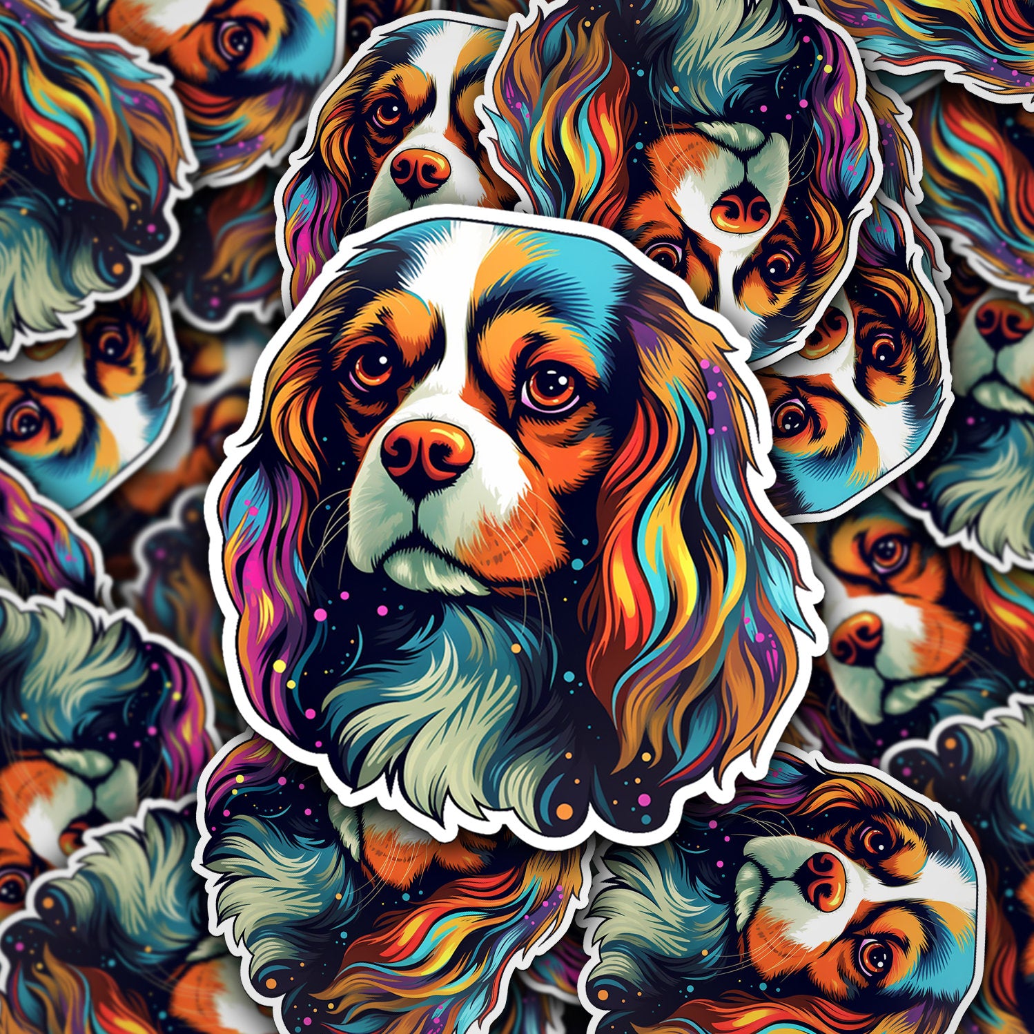 Cavalier King Charles Spaniel Sticker: Elegant Canine Decal, Holographic Option