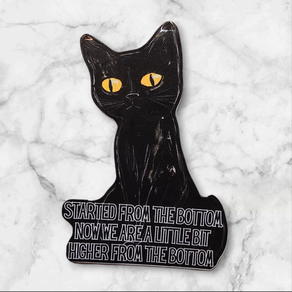 Holographic Black Cat Sticker: Funny Quote Vinyl Decal