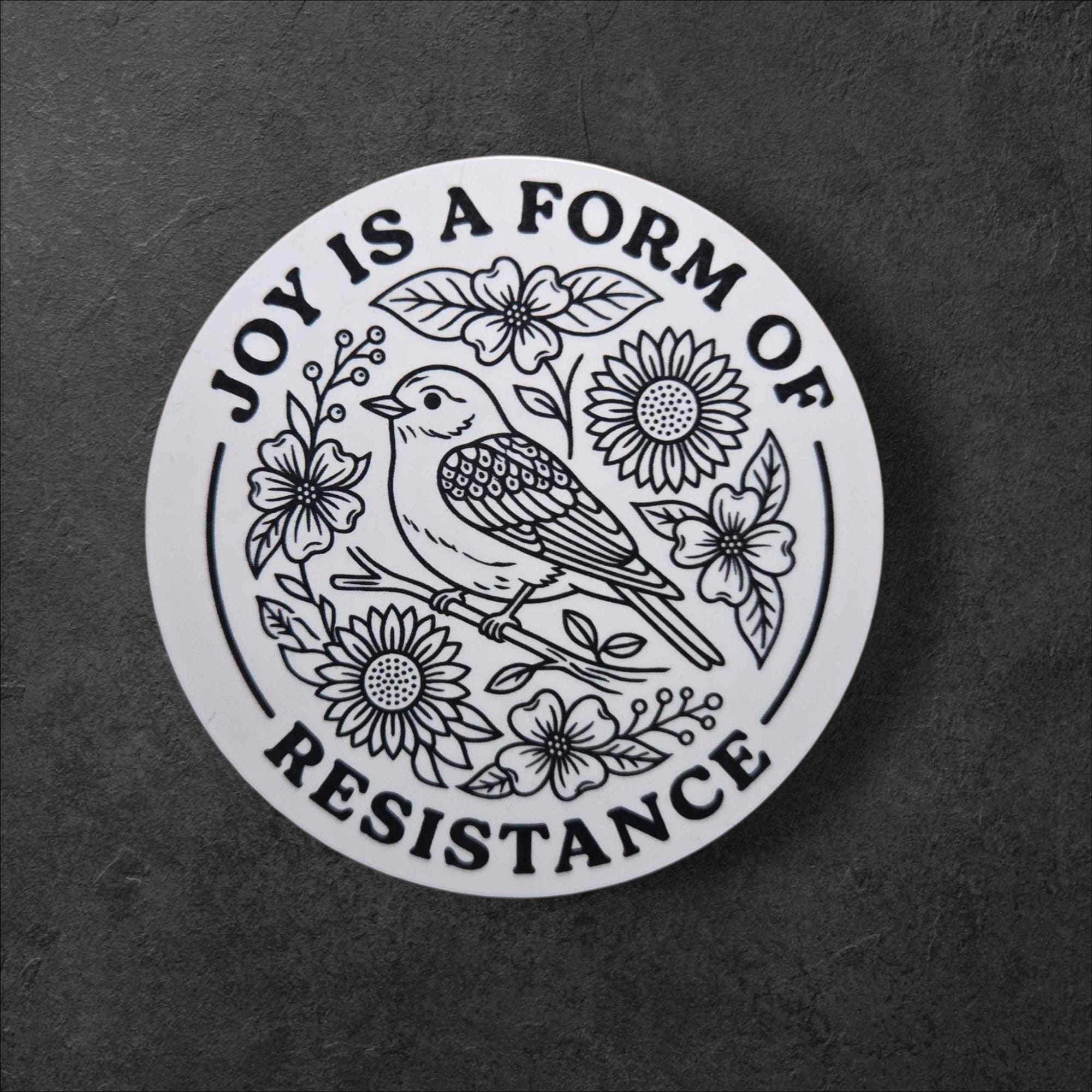 Joy Is a Form of Resistance Vinyl Sticker Witchy Folk Art Activist Sticker