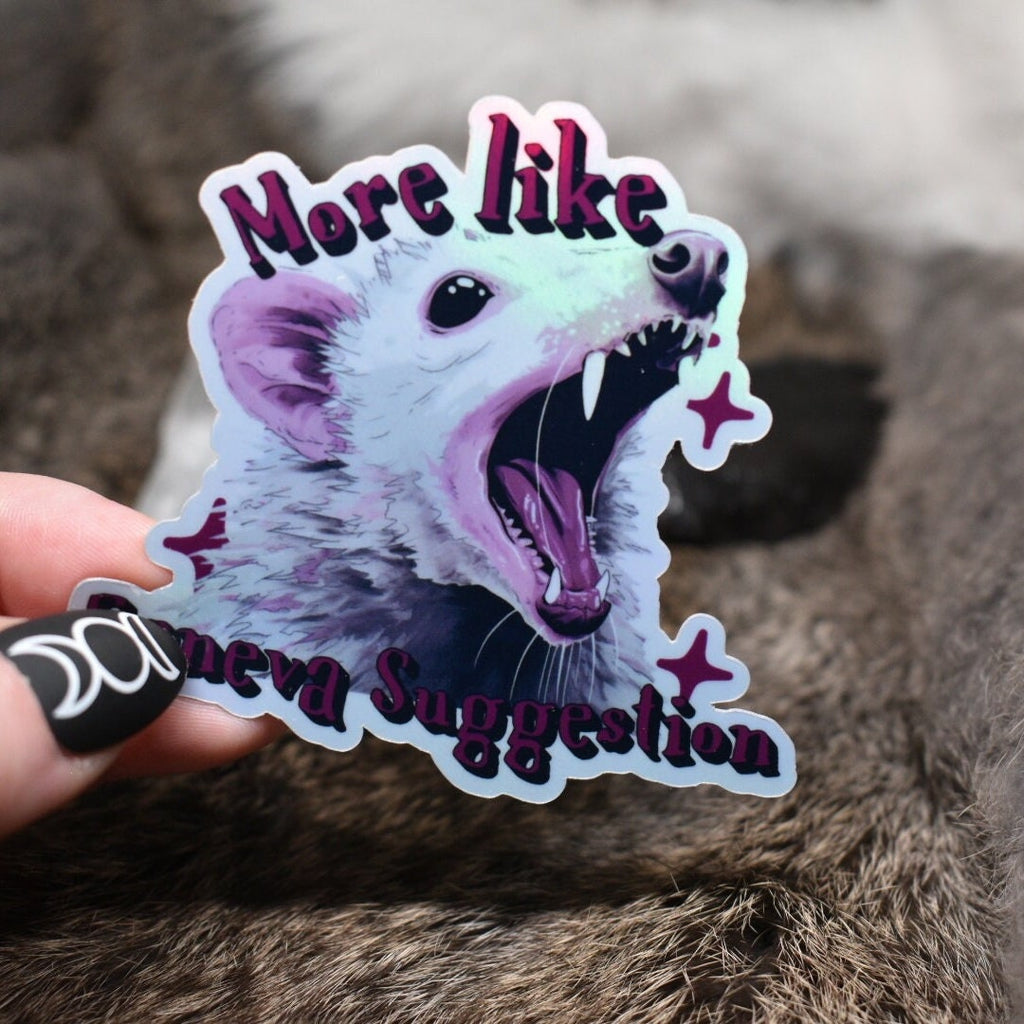 Funny Possum Sticker: Geneva Suggestion, Water Resistant 3x3"