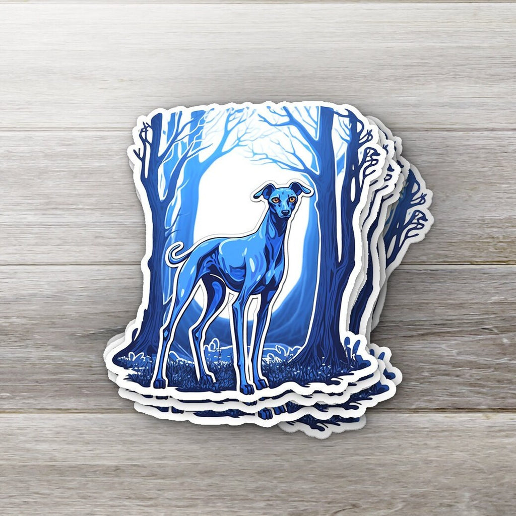 Iggy Sticker: Witchy Italian Greyhound Familiar, 3-inch Vinyl Decal