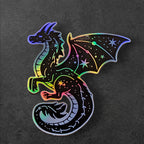 Holographic Celestial Dragon vinyl sticker featuring Witchy Fantasy Art Water-Resistant Decal