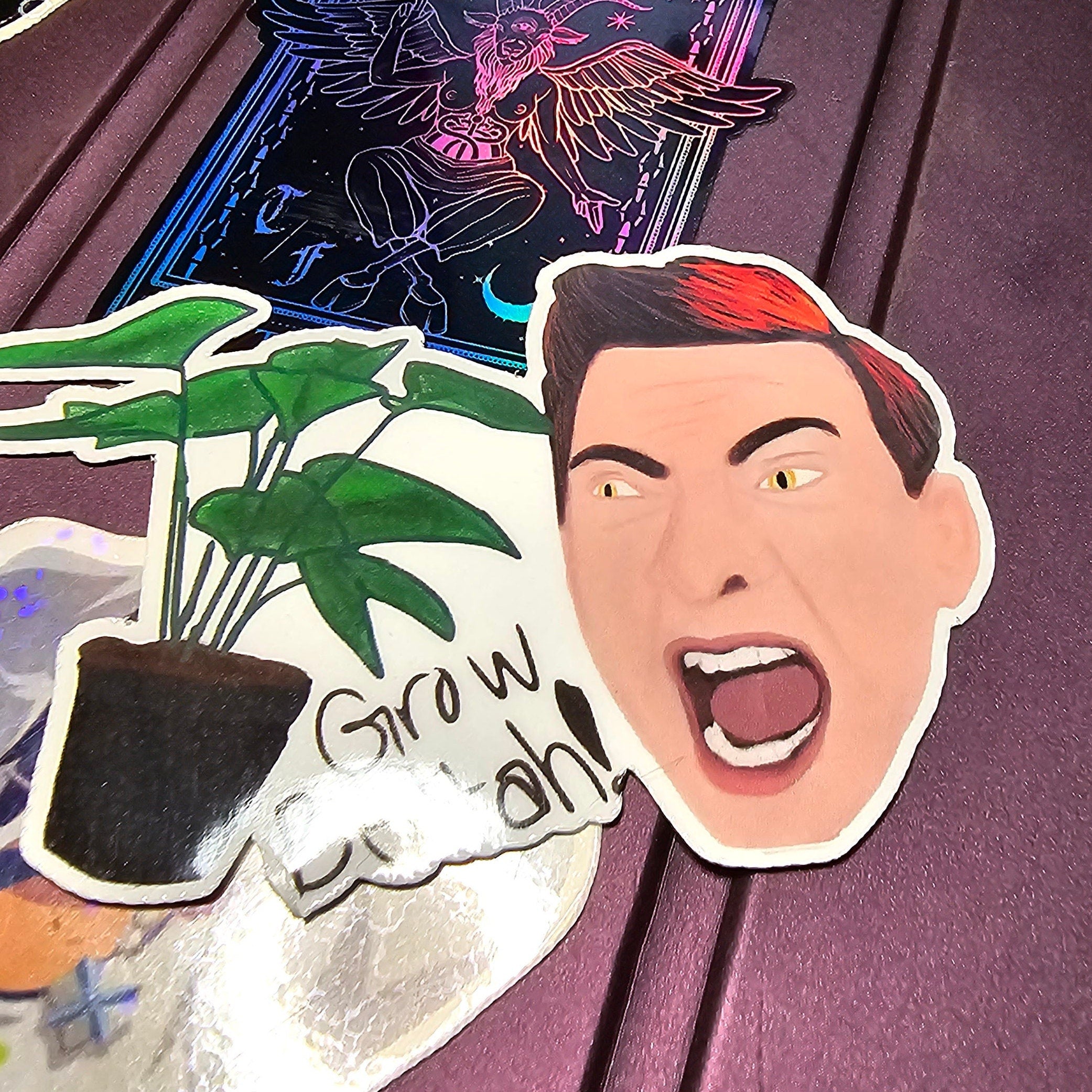 Good Omens Crowley 'Grow Bettah' Sticker - Waterproof Laptop Decal