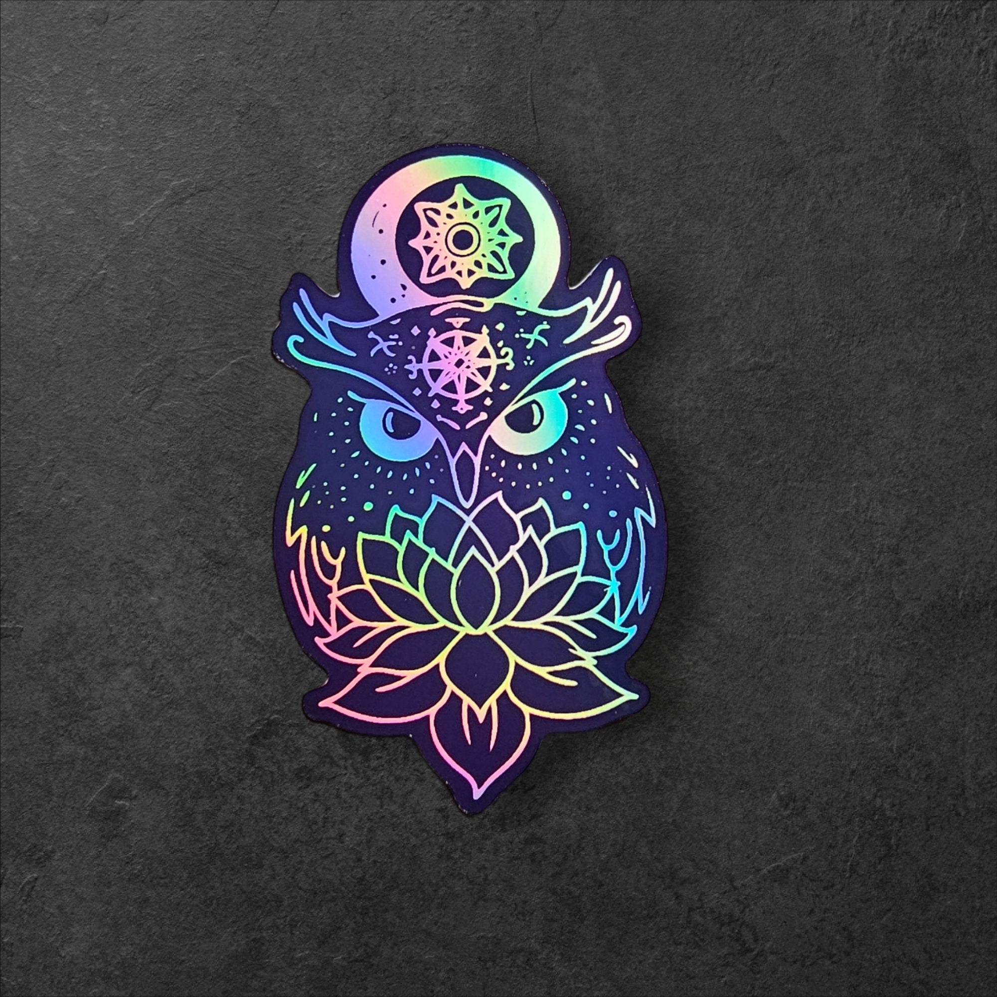 Mystical Owl Sticker: Witchy Water-Resistant Vinyl Decal