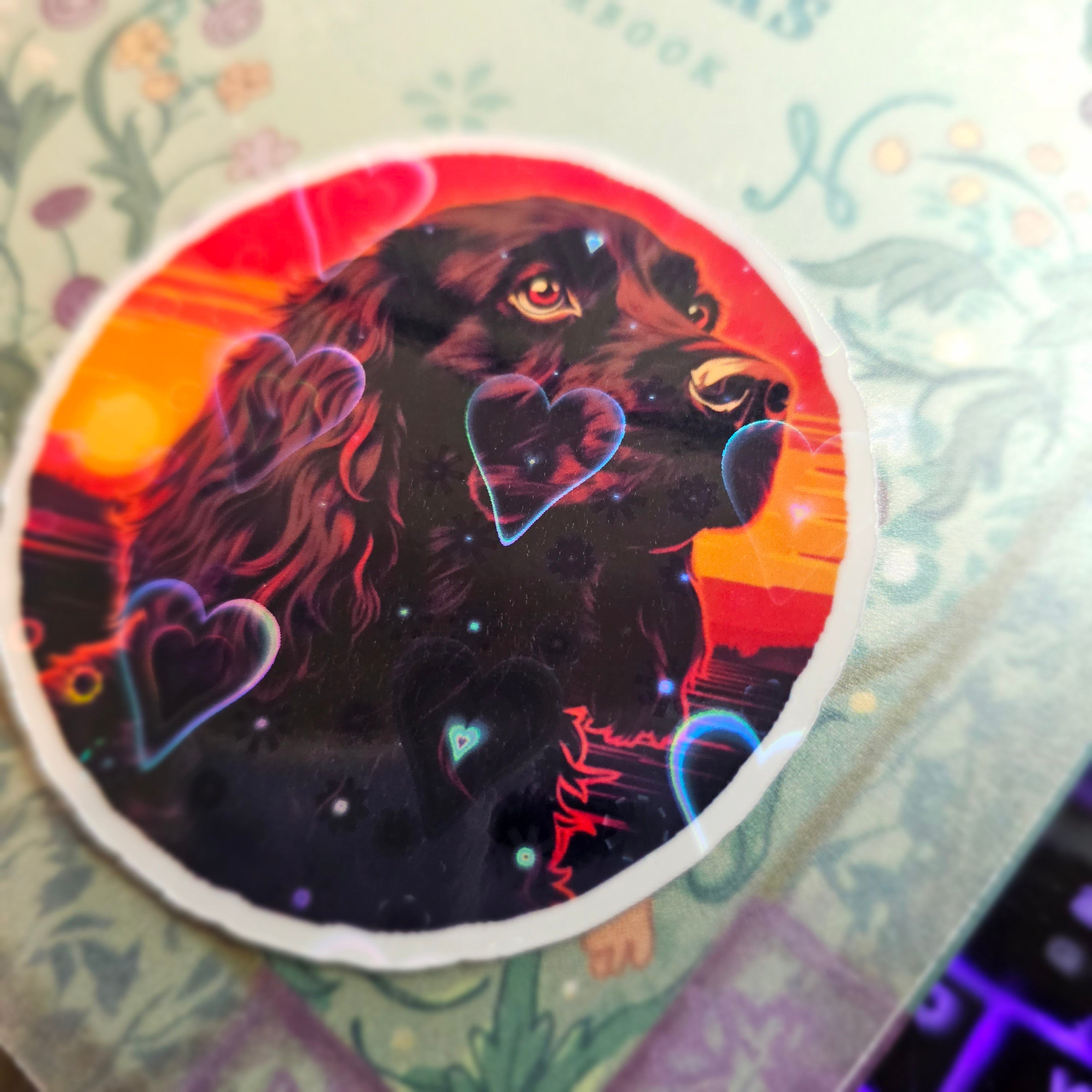 Boykin Spaniel Enchantment - Familiar Witchy Gothic Holographic Dog Breed Sticker