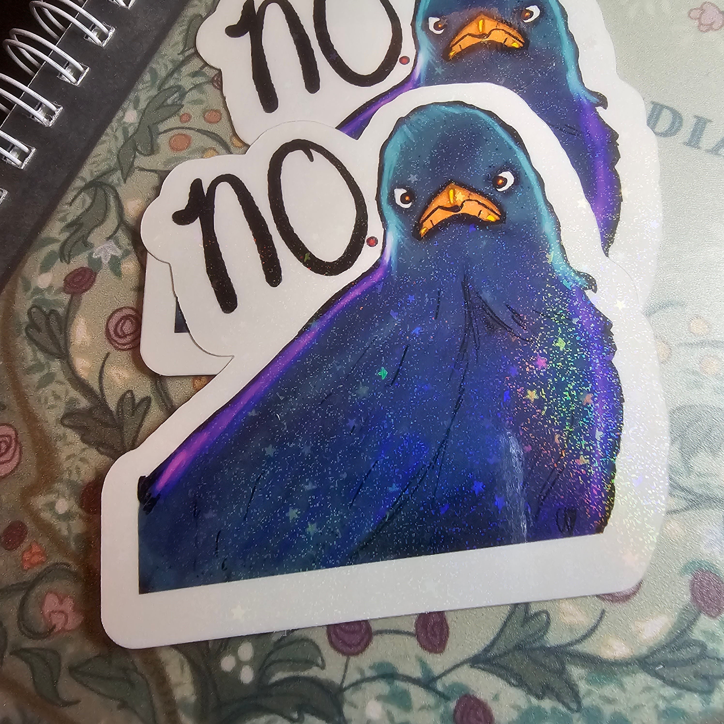 Grumpy No. Bird Vinyl Sticker - Funny Bird Watcher Gift