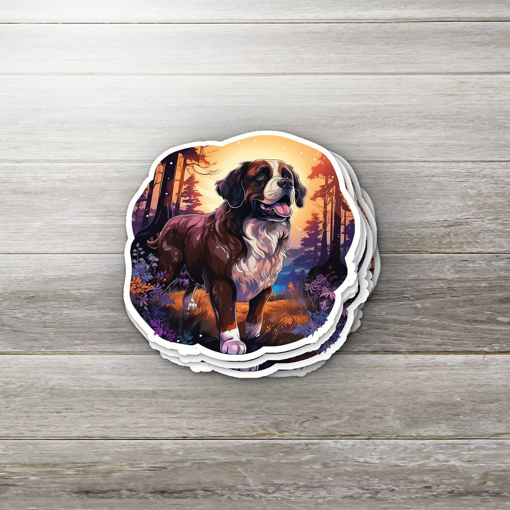 Witchy Saint Bernard Dog Familiar Sticker - Water Resistant Decal