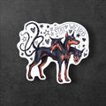 Stay Weird Cerberus Vinyl Sticker | Gothic Hellhound Art
