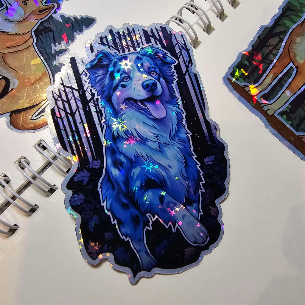 Australian Shepherd Sticker: Holographic Dog Lover Decal