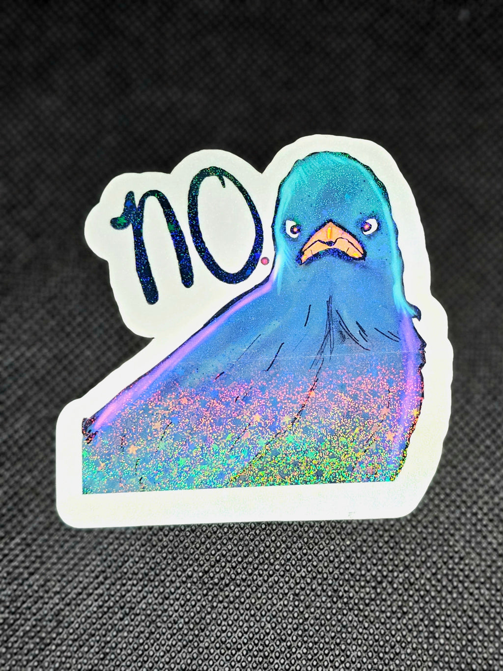 Grumpy No. Bird Vinyl Sticker - Funny Bird Watcher Gift
