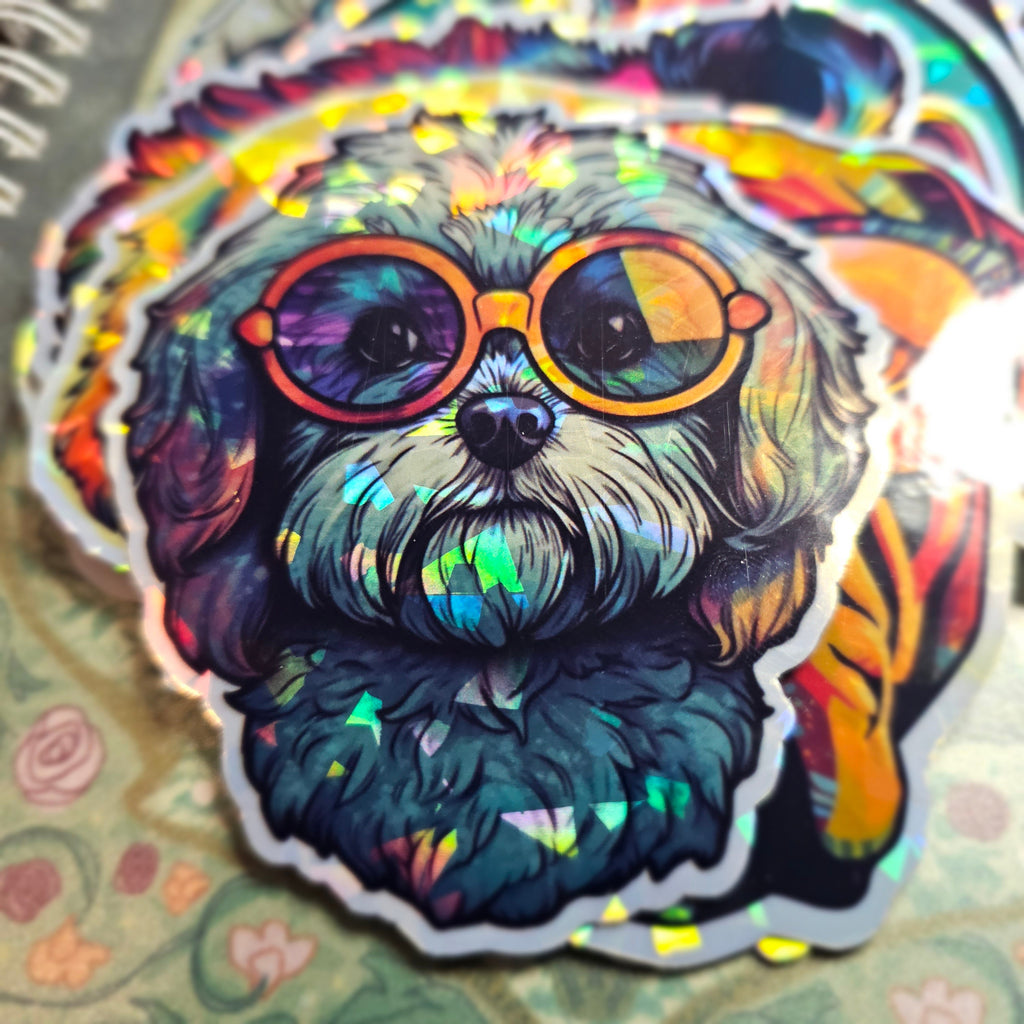 Maltese Puppy Sticker: Waterproof Die-Cut Dog Laptop Decal