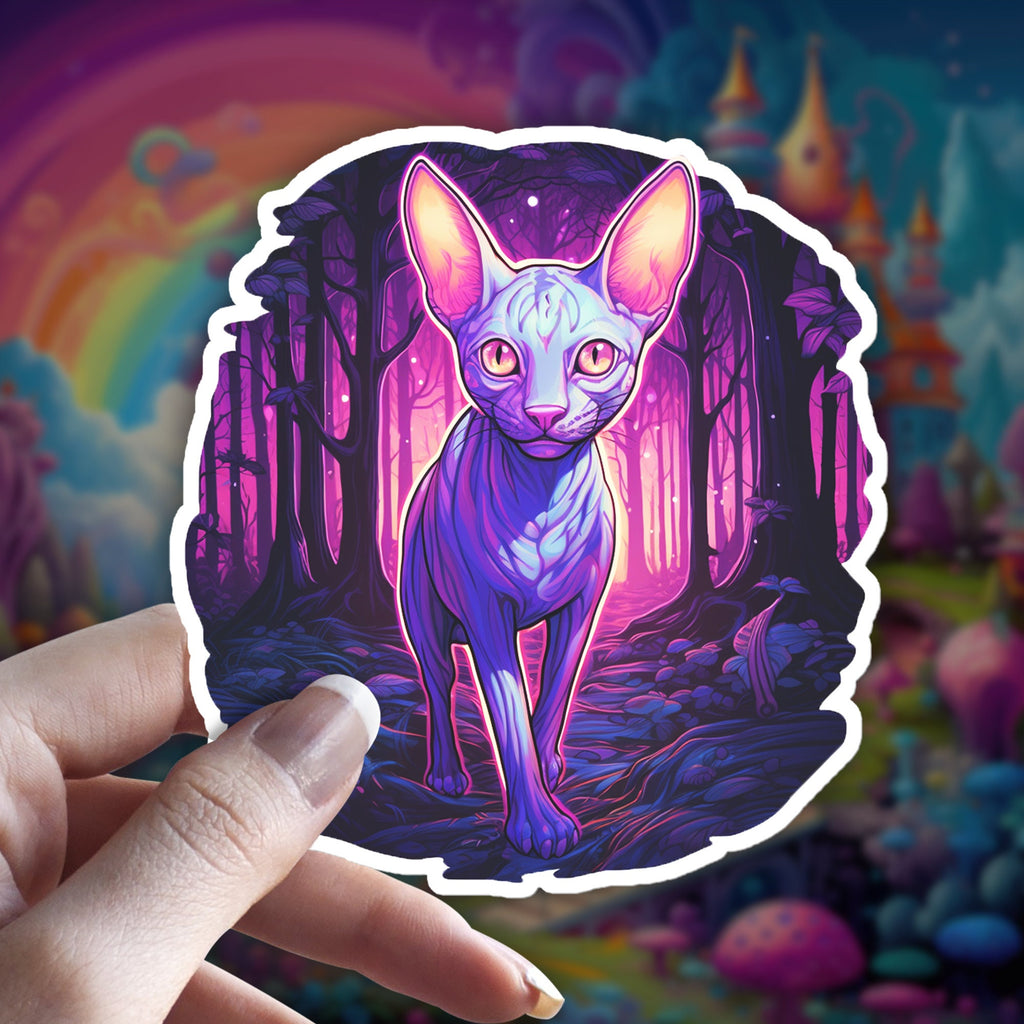 Cat Sphinx Familiar Sticker Sticker,Decal, Holographic,  3x3"