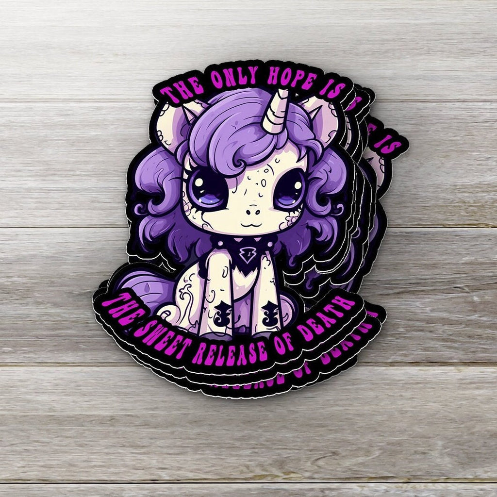Nihilistic Goth Animal Art Witchcore Unicorn Sticker