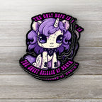 Nihilistic Goth Unicorn vinyl sticker featuring Witchcore Dark Animal Art Water-Resistant