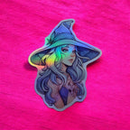 Witch Girl vinyl sticker featuring Water Resistant Glossy Decal