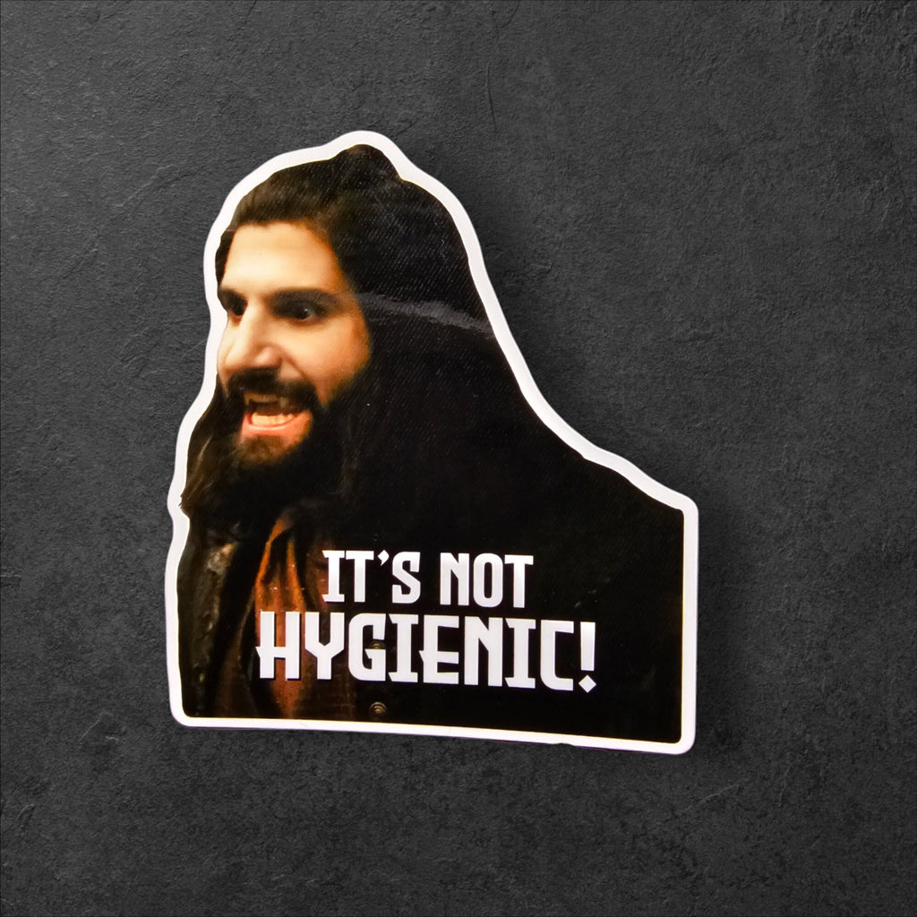 Nandor 'It's Not Hygienic!' Vinyl Sticker - What We Do in the Shadows