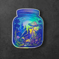 Enchanted Forest in a Jar Sticker, 3x3 Magic Mushroom Vinyl Decal for Nature Lovers