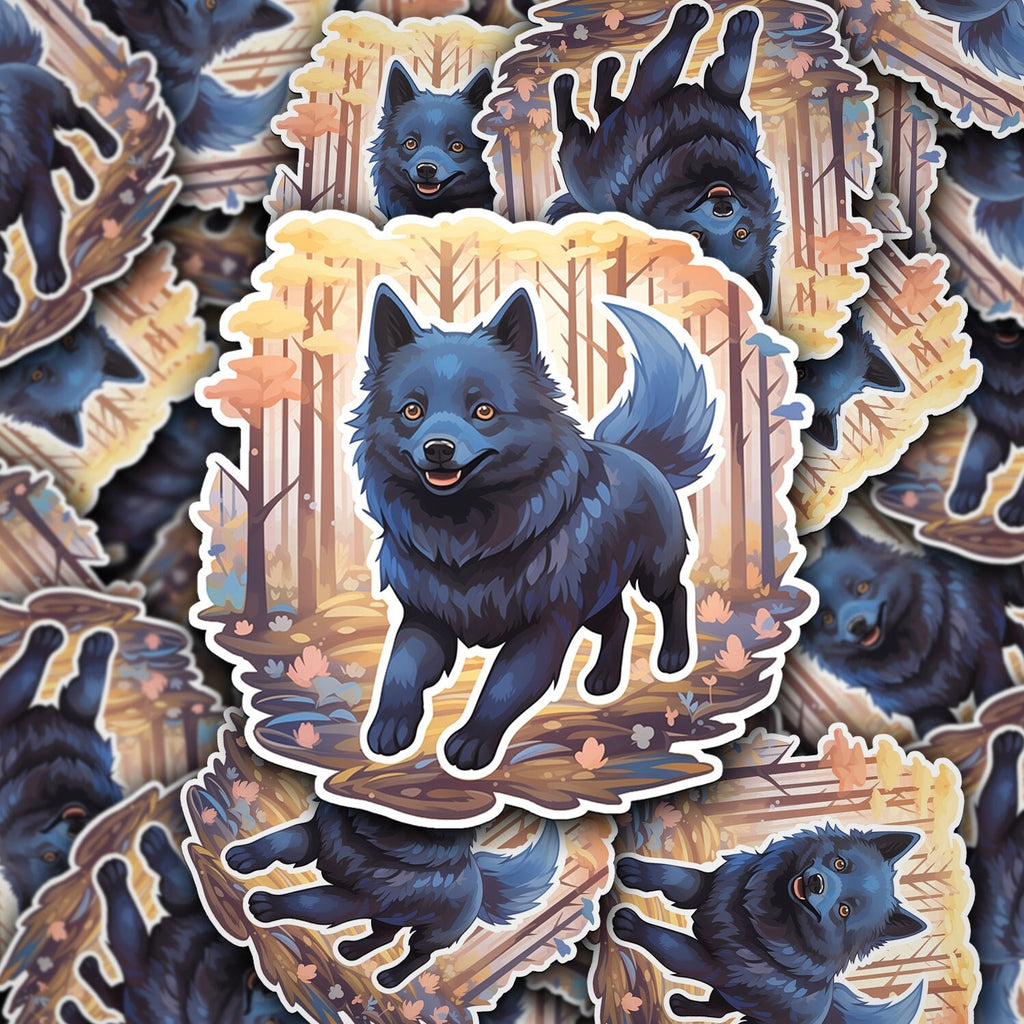 Witchy Schipperke Dog Sticker - Witchy Familiar Decal 3x3