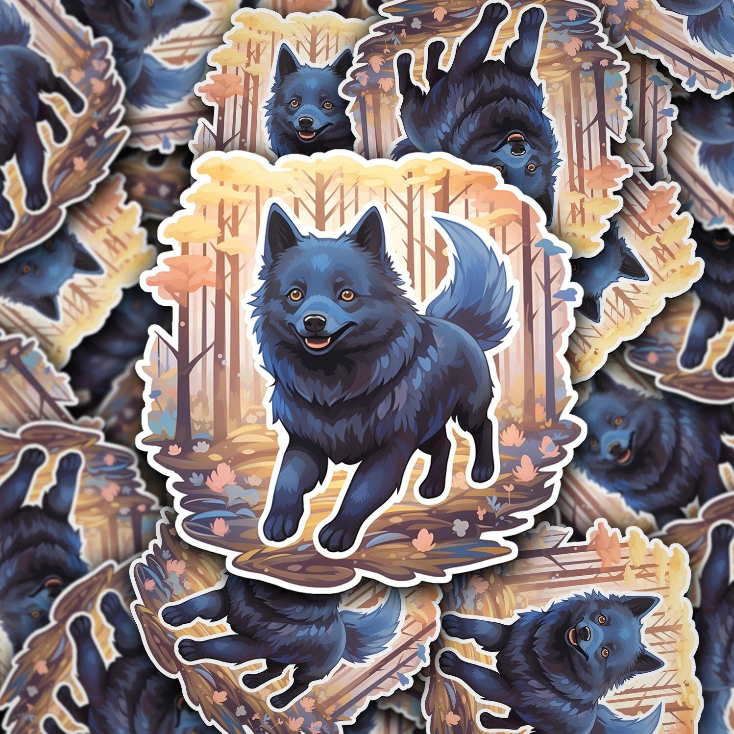 Witchy Schipperke Dog Sticker - Witchy Familiar Decal 3x3
