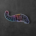 Witchy Caterpillar Sticker: Holographic Celestial Bug Design