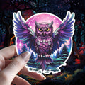 Witchy Owl Familiar Holographic Sticker - Magical Bird Lover Gift