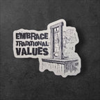 Leftist Guillotine vinyl sticker in White