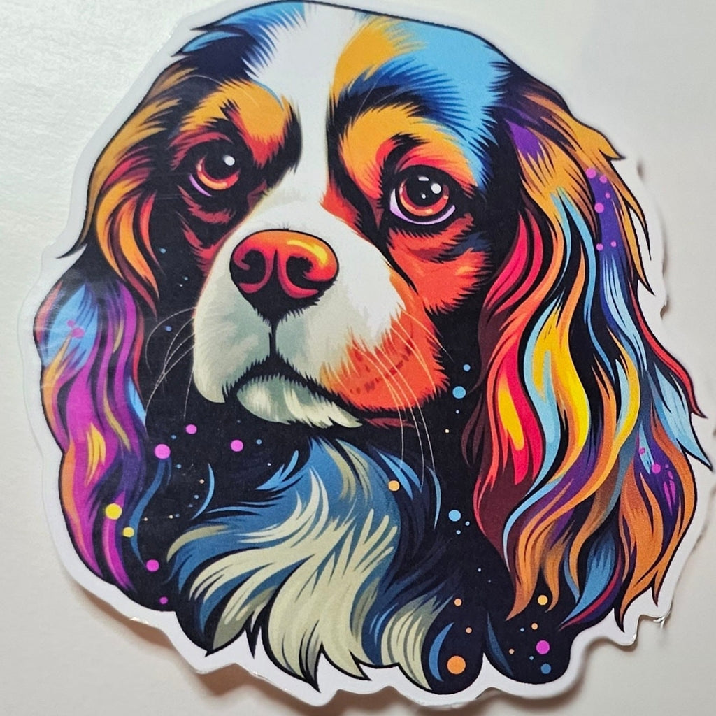 Cavalier King Charles Spaniel Sticker: Elegant Canine Decal, Holographic Option