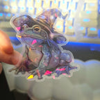 Frog Wizard Holographic vinyl sticker featuring D&D DM Vinyl Decal