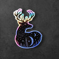 Enchanted Celestial Deer Sticker - Fantastical Stag Ink Art for Nature and Book Lovers