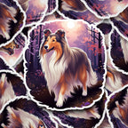 Rough Collie : Autumn Forest Dog Art vinyl sticker
