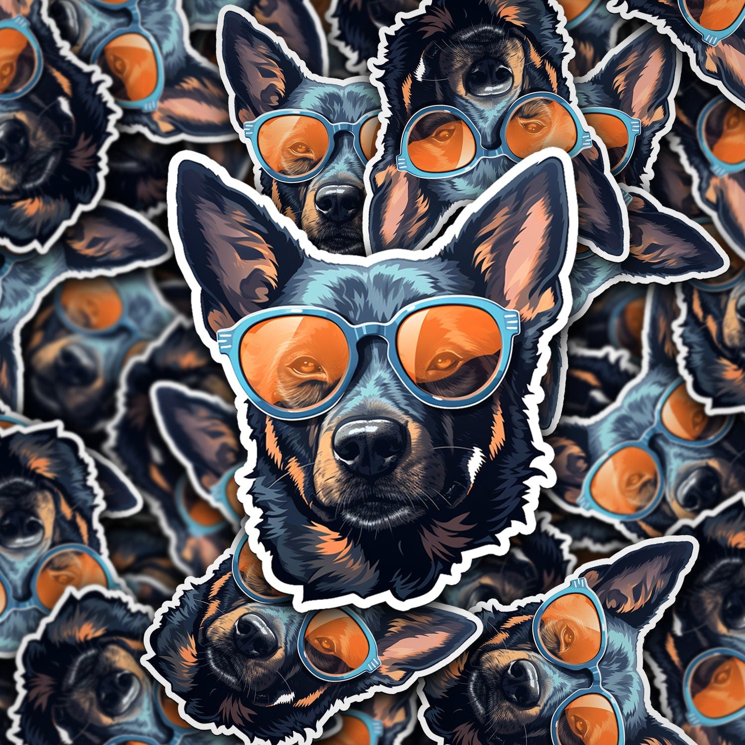 Tri Color Heeler Sticker: Australian Cattle Dog Vinyl Decal