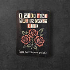 Funny Threat Roses vinyl sticker in White