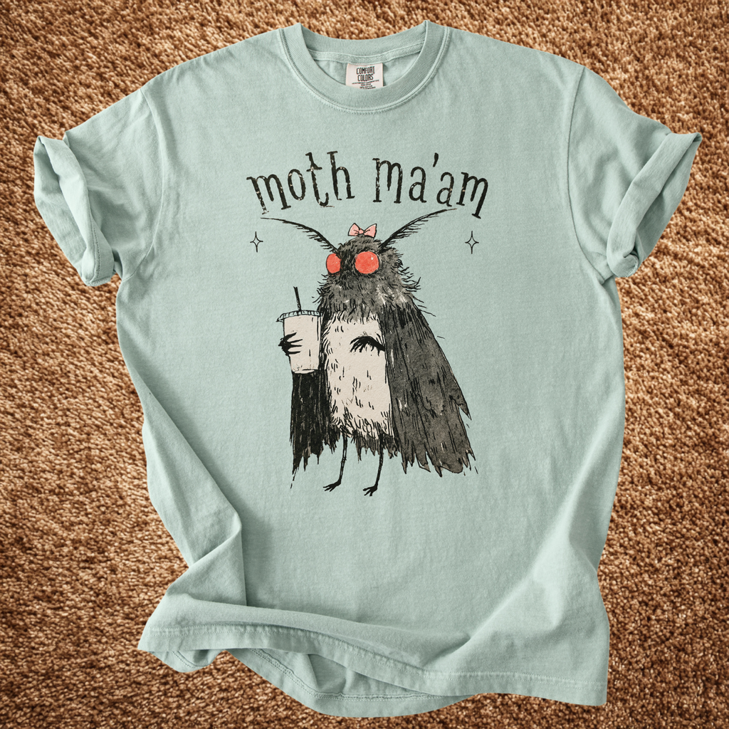 Additional photo of Moth Ma’am — Cute Mothman Cryptid Humor Design T-shirt