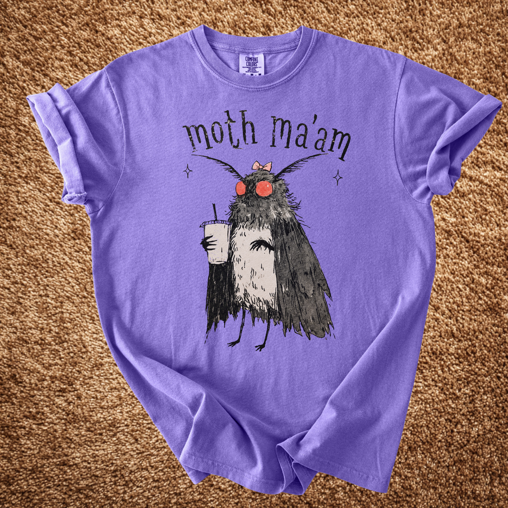 Additional photo of Moth Ma’am — Cute Mothman Cryptid Humor Design T-shirt